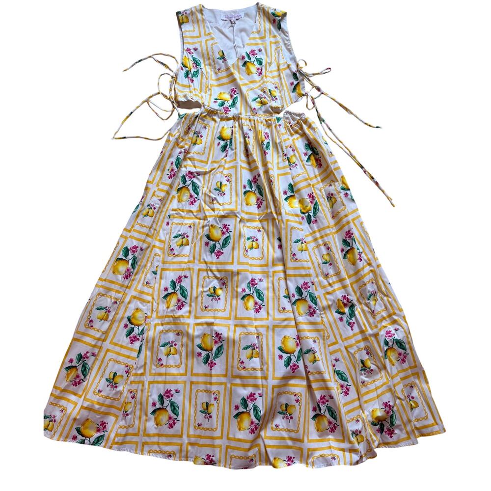 NWT Meet Me In Santorini Women's Sundress w/ Side Cutout / Ties